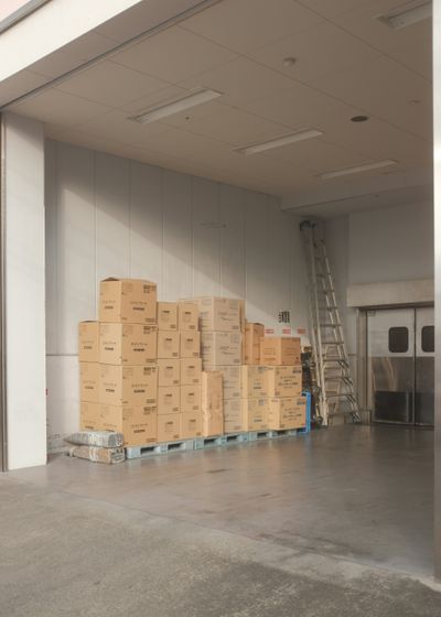 boxes in a warehouse